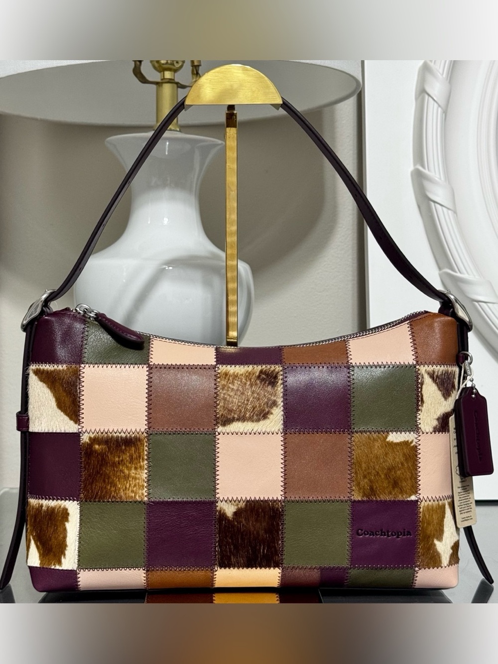 COACH COACHTOPIA Alter/Ego Slouchy Shoulder Bag, MERLOT/ OLIVE